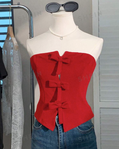 Top Rojo boton Lazo